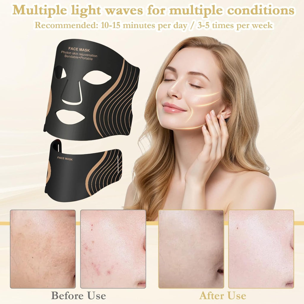 14™ Silicone Face & Neck Photon Rejuvenation Mask – Bendable, Portable